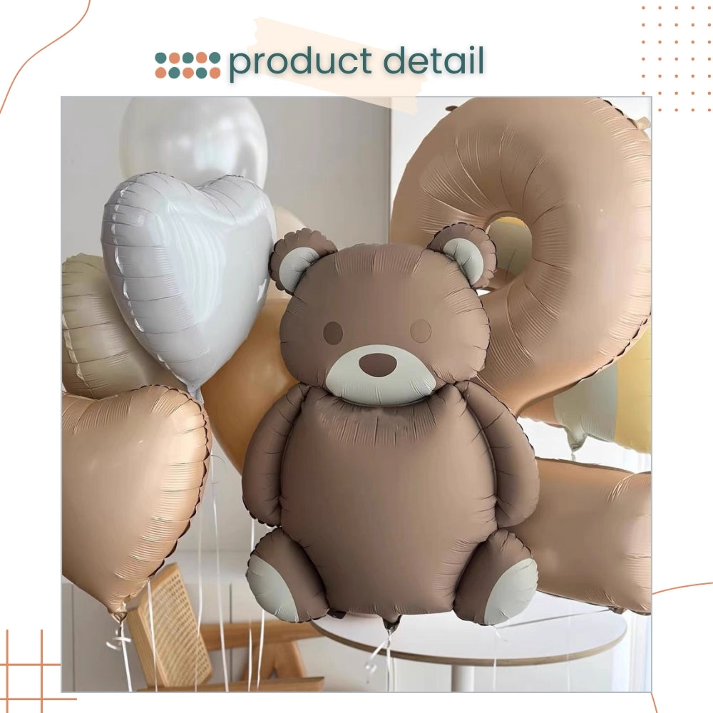 Premium Matt Finishing Airplane Car Rainbow Bear foil balloon for Birthday Decoration