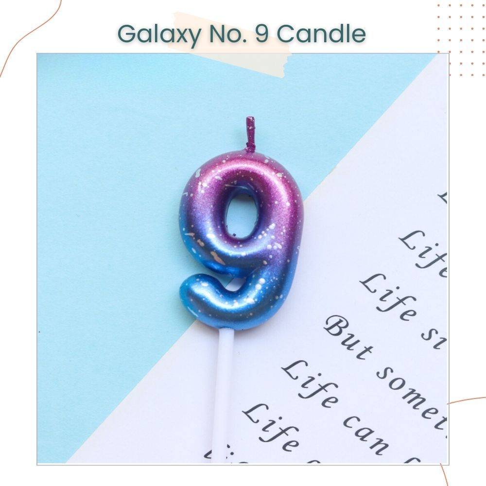 Pink Ocean and Purple Galaxy 0-9 Number Candle for Birthday Cake Decoration Birthday Party