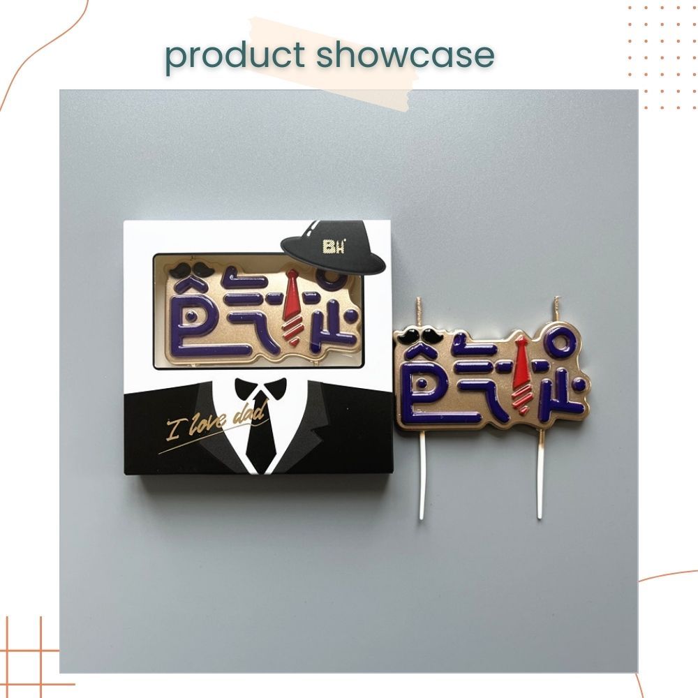 Happy Father's Day Design Candle for Father's Day Cake Decoration