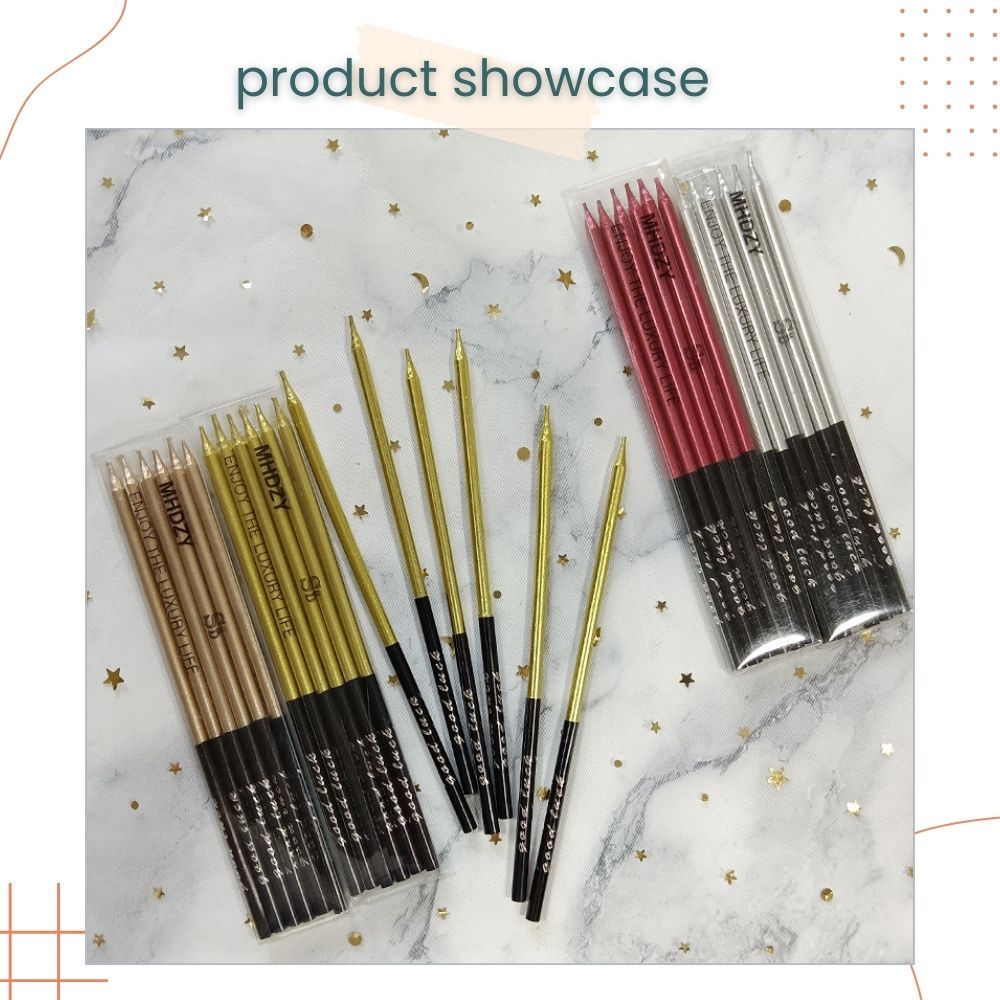 Simple Metal Long Pencil Birthday Cake Candles for Birthday Cake Decoration