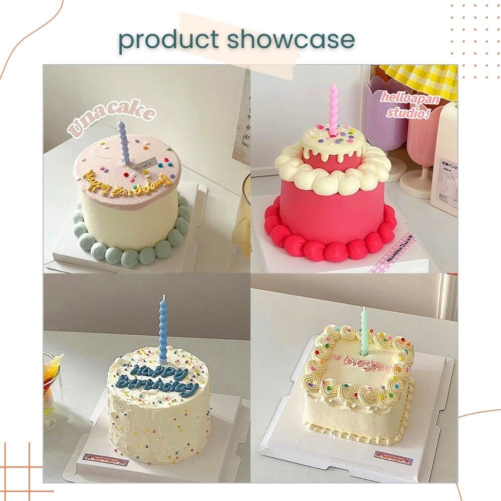 Pastel Romantic Rainbow Swirl 6pcs Candles Set for Birthday Cake Decoration Birthday Party