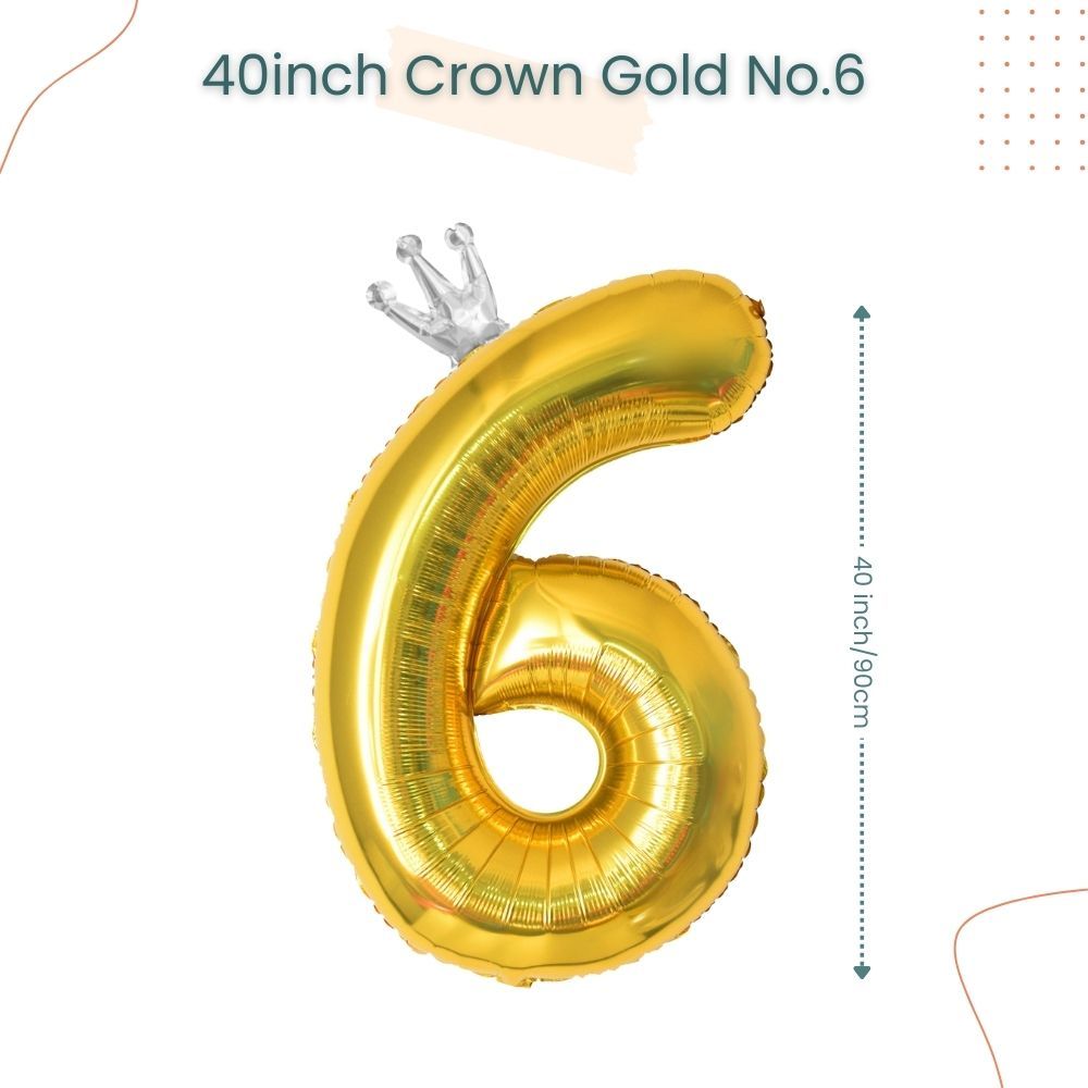 40 inch Gold Crown Number Balloon