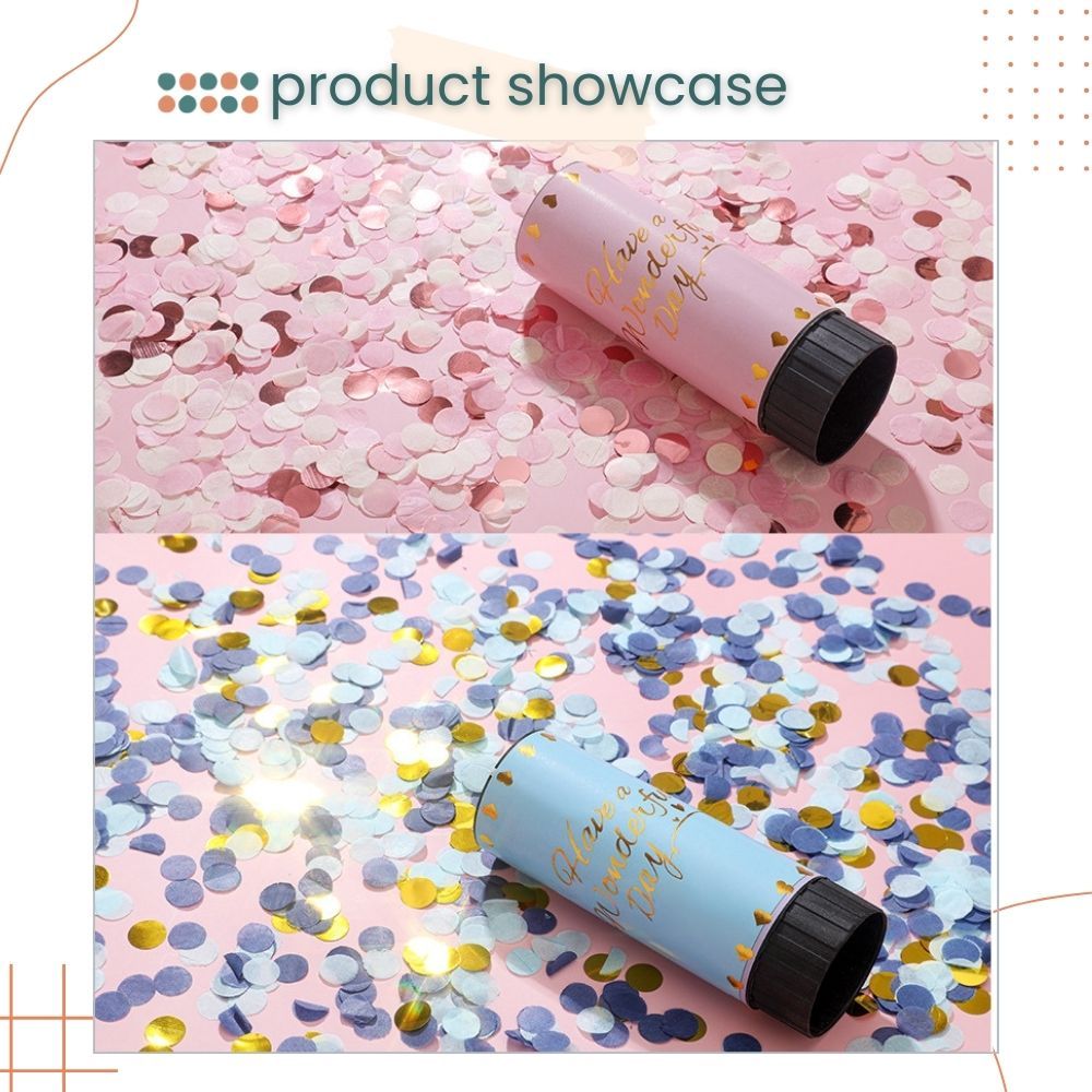 New Colorful Confetti Popper for Birthday Anniversary Gender Reveal Parties