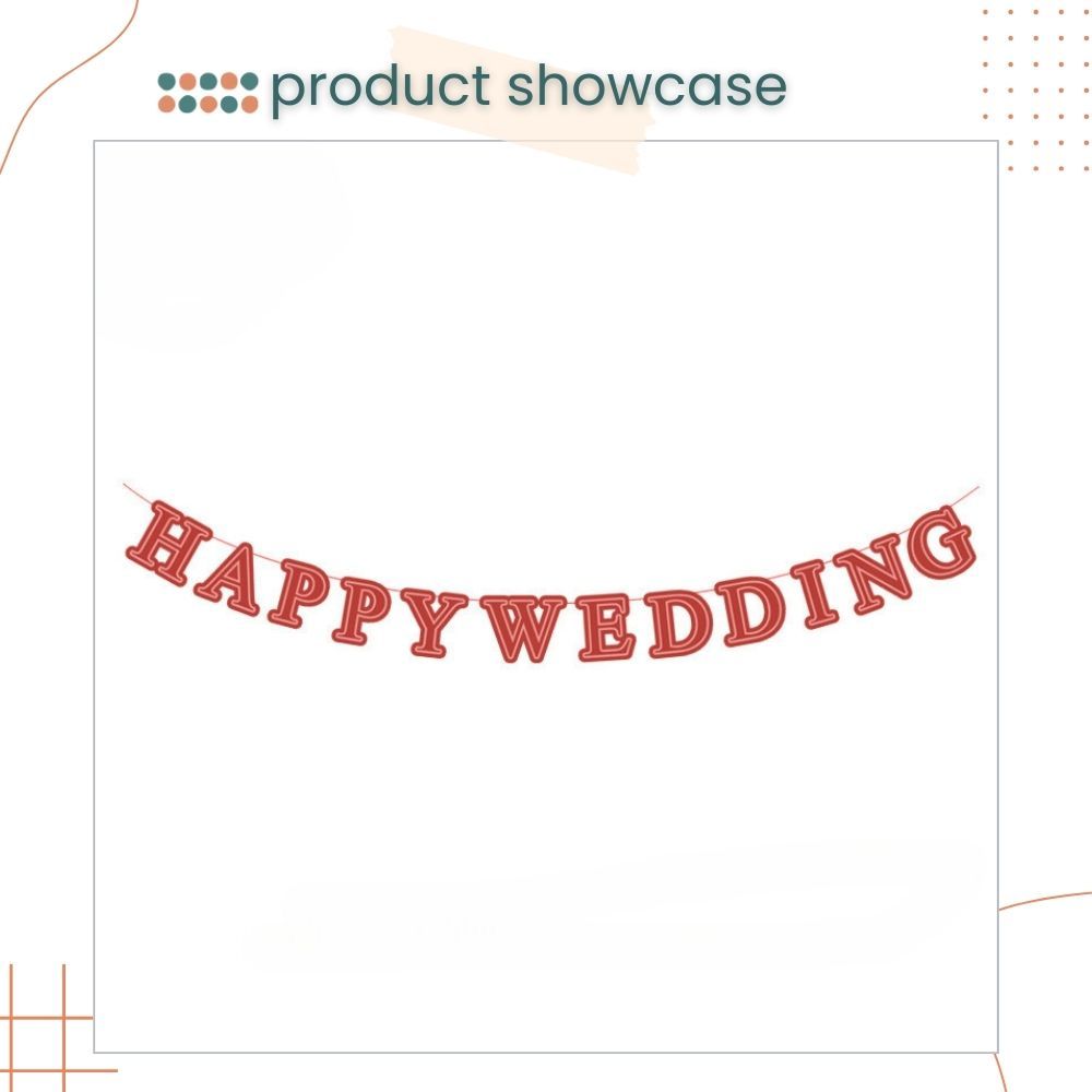 Red Theme Chinese Happy Wedding Banner for Wedding Party Event Decoration