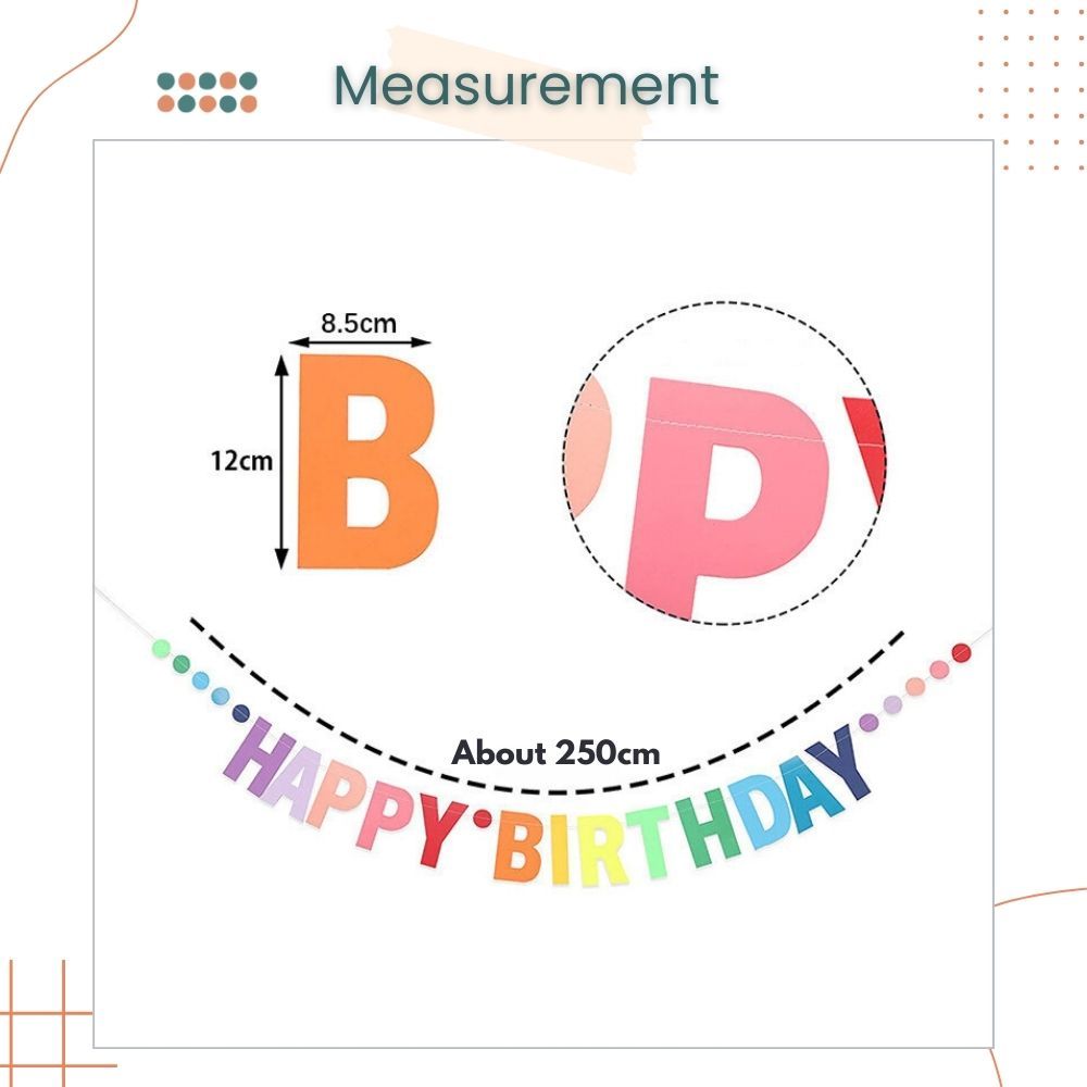 Korean Simple Rainbow HDB Banner for Birthday Parties Decoration