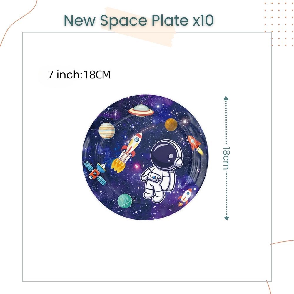 New Edition Space Astronaut Theme Tableware Banner for Birthday Partie Celebration