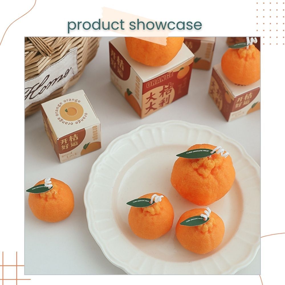 Orange Scented Candle Creative Ornaments for Living Home Birthday Gift