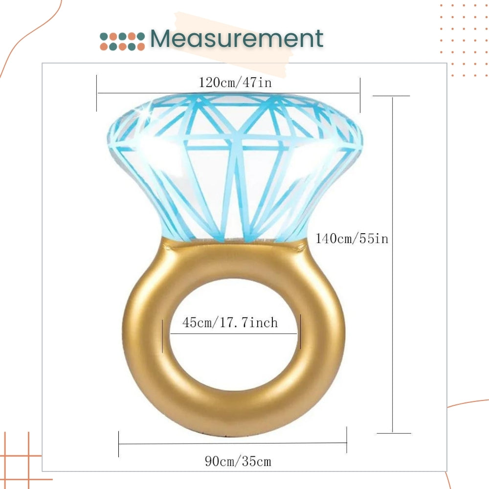 Giant Diamond Ring Balloon Float for Wedding Proposal Bridal Shower Hen Party