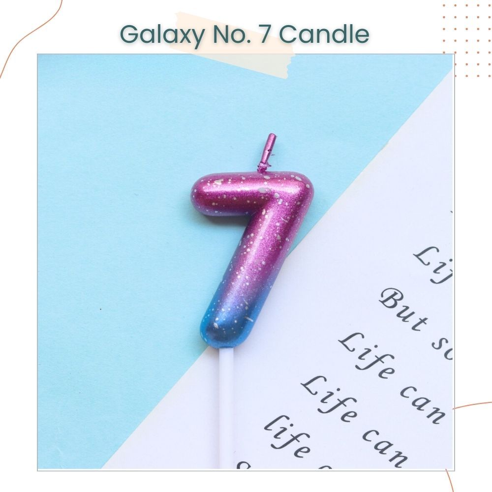 Pink Ocean and Purple Galaxy 0-9 Number Candle for Birthday Cake Decoration Birthday Party