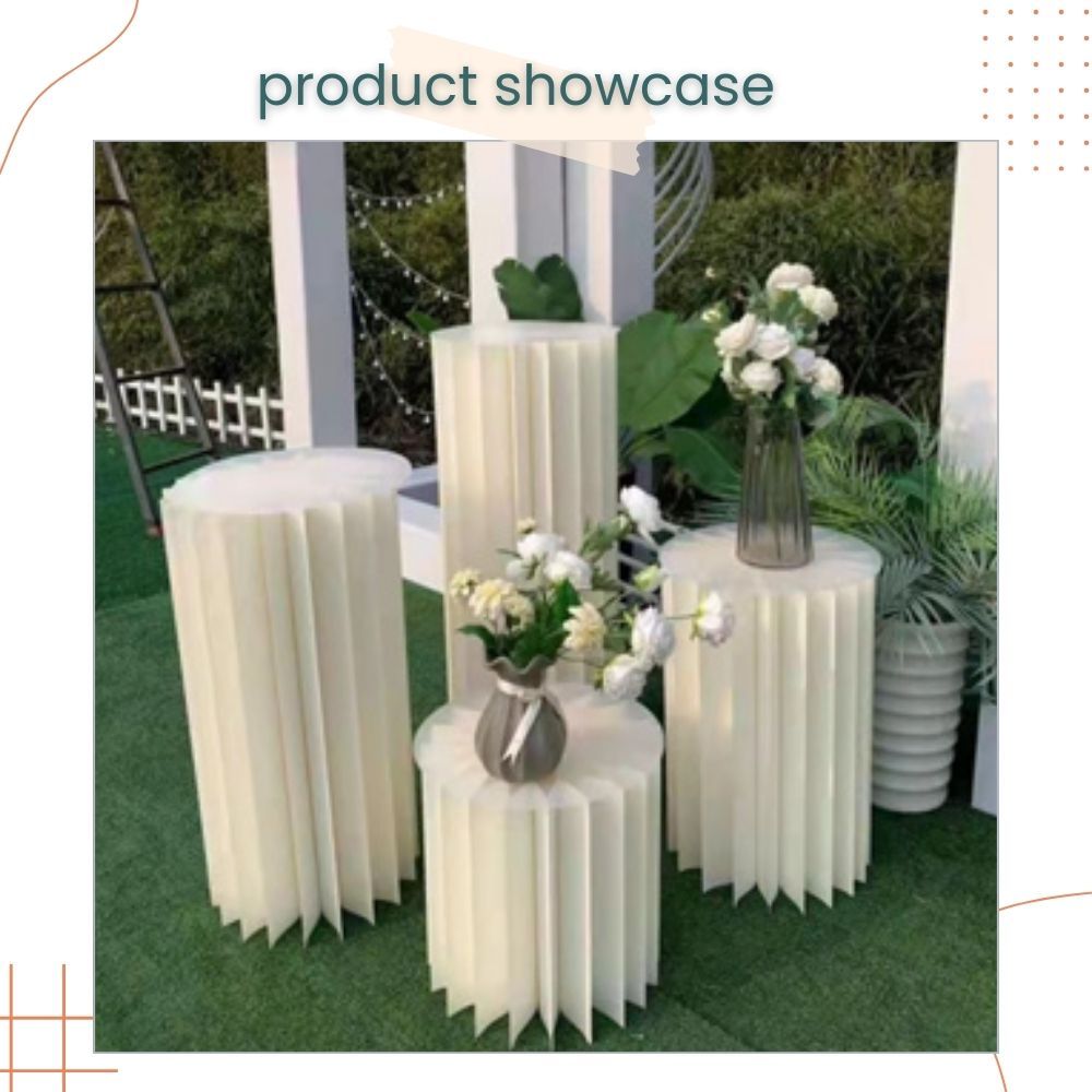 Paper Folding Stand Roman Column Dessert Table for Birthday Wedding Decoration