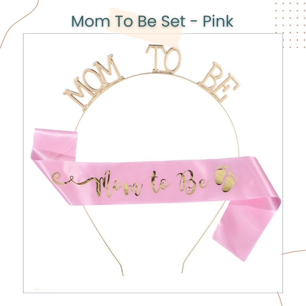 Mom To Be Satin Sash and Tiara Value Pack Set for Mummy