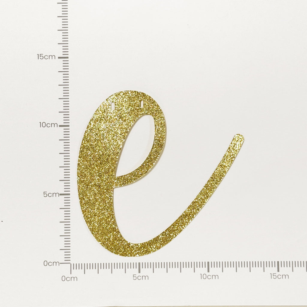 Happy Birthday Banner Custom Cursive Glitter Gold Script Font Banner