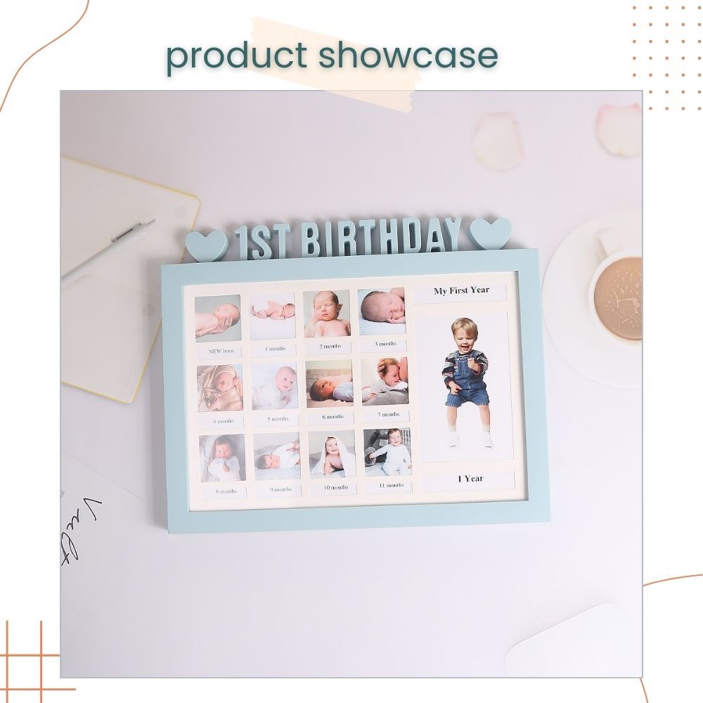 1st Birthday 12 Month Lovely Memorial Baby Photo Frame for Baby Birthday