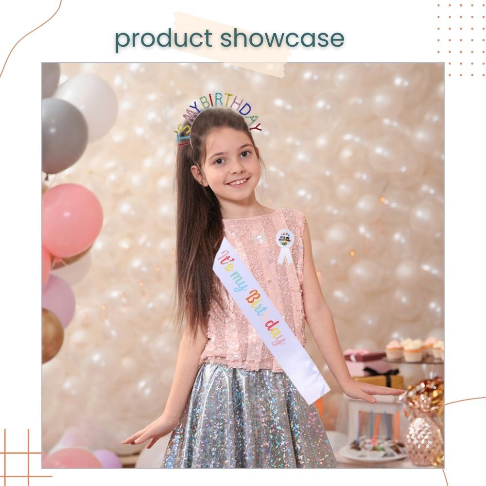 Its My Birthday Medal Colorful Headband Tiara for Birthday Accessories