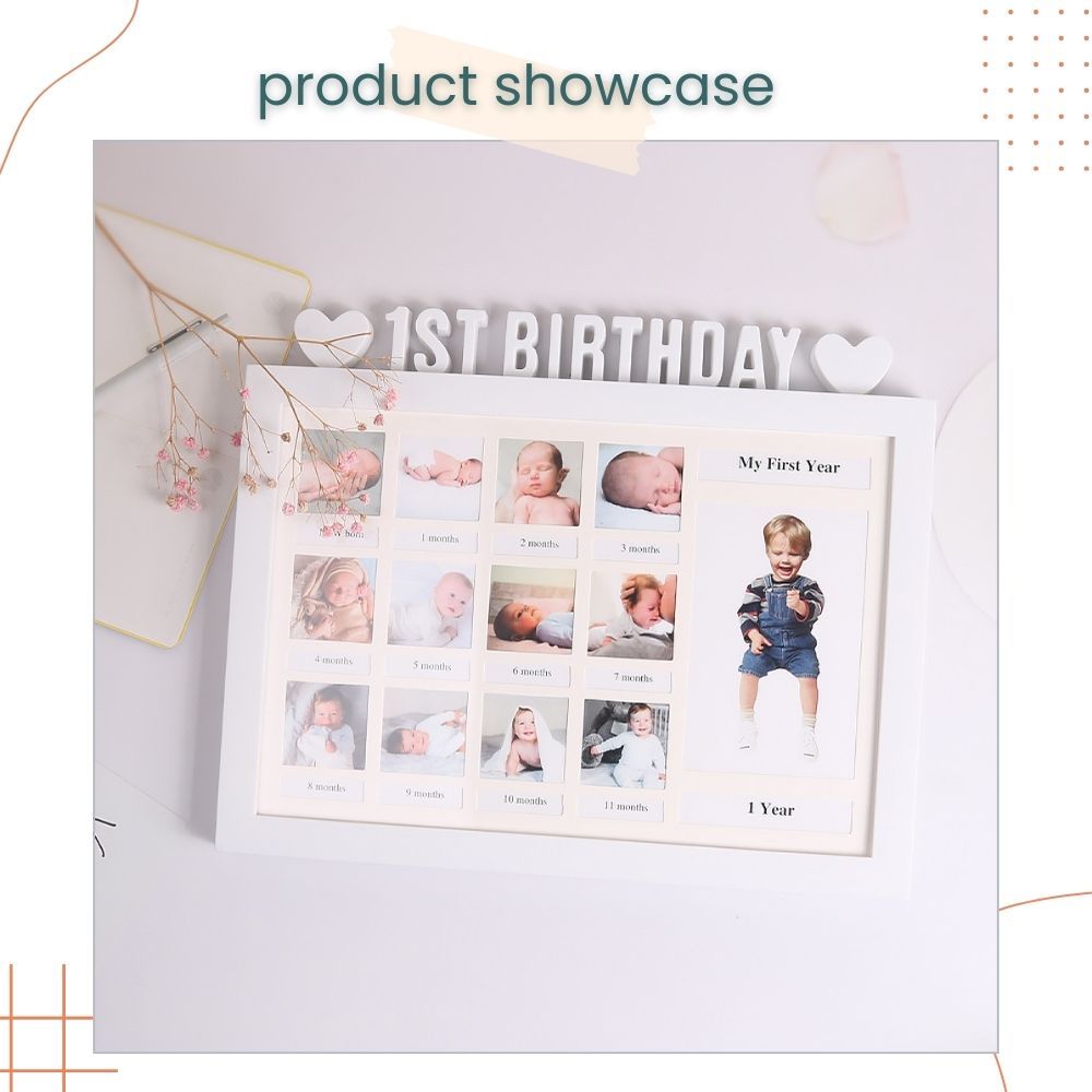 1st Birthday 12 Month Lovely Memorial Baby Photo Frame for Baby Birthday