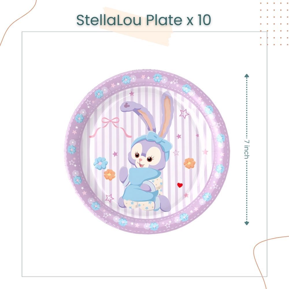 Sanrio Cinnamoroll Kuromi Disney StellaLou Disposable Tableware HBD Banner for Birthday Party Decoration