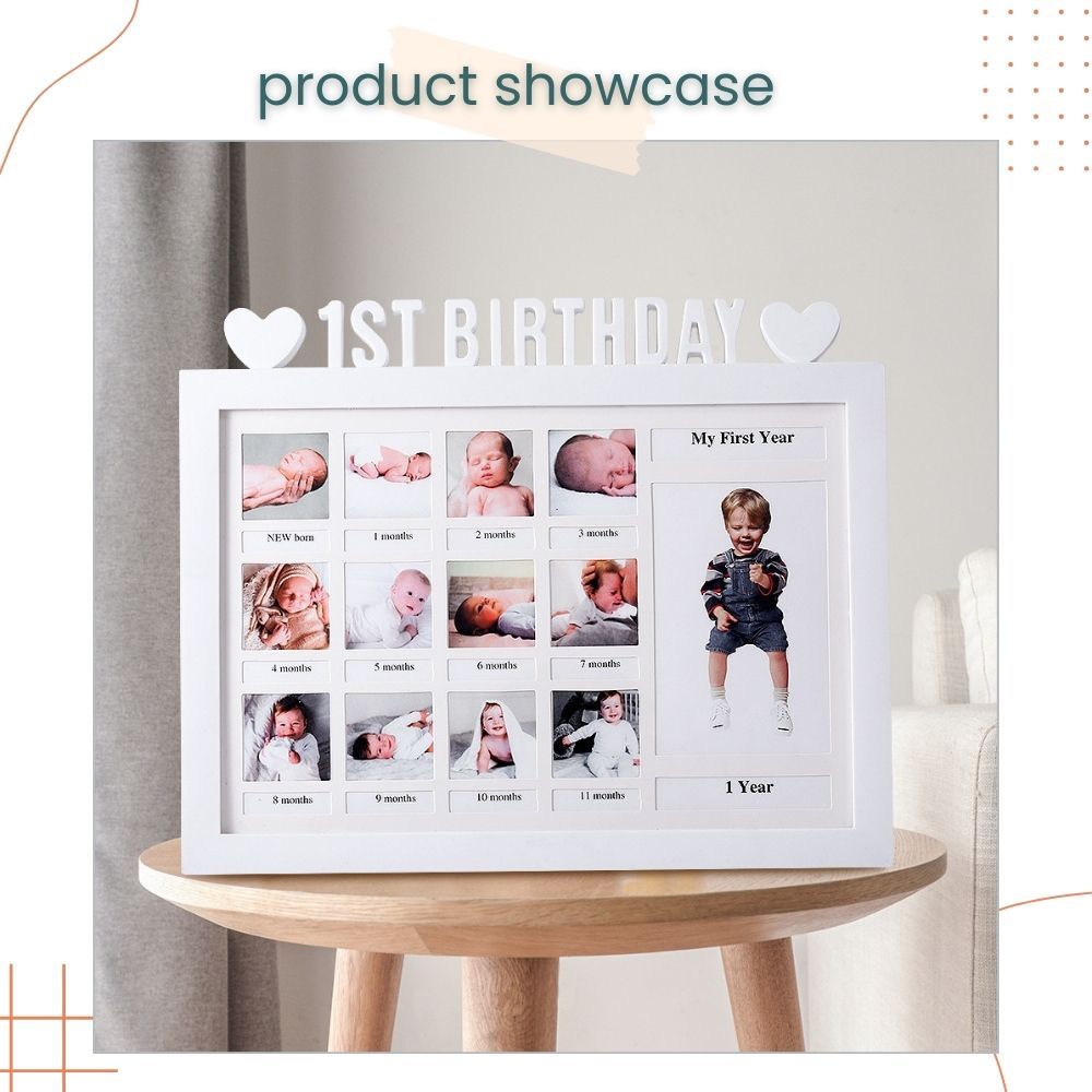 1st Birthday 12 Month Lovely Memorial Baby Photo Frame for Baby Birthday