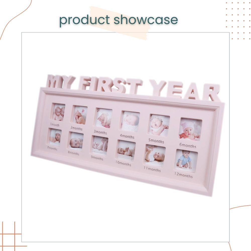 My First Year 12 Month Memorial Baby Photo Frame for Baby 1st Birthday