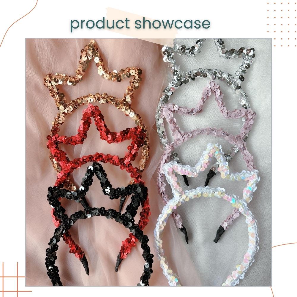 Glitter Star Crown Party Headband Tiara for Birthday Party Accessories