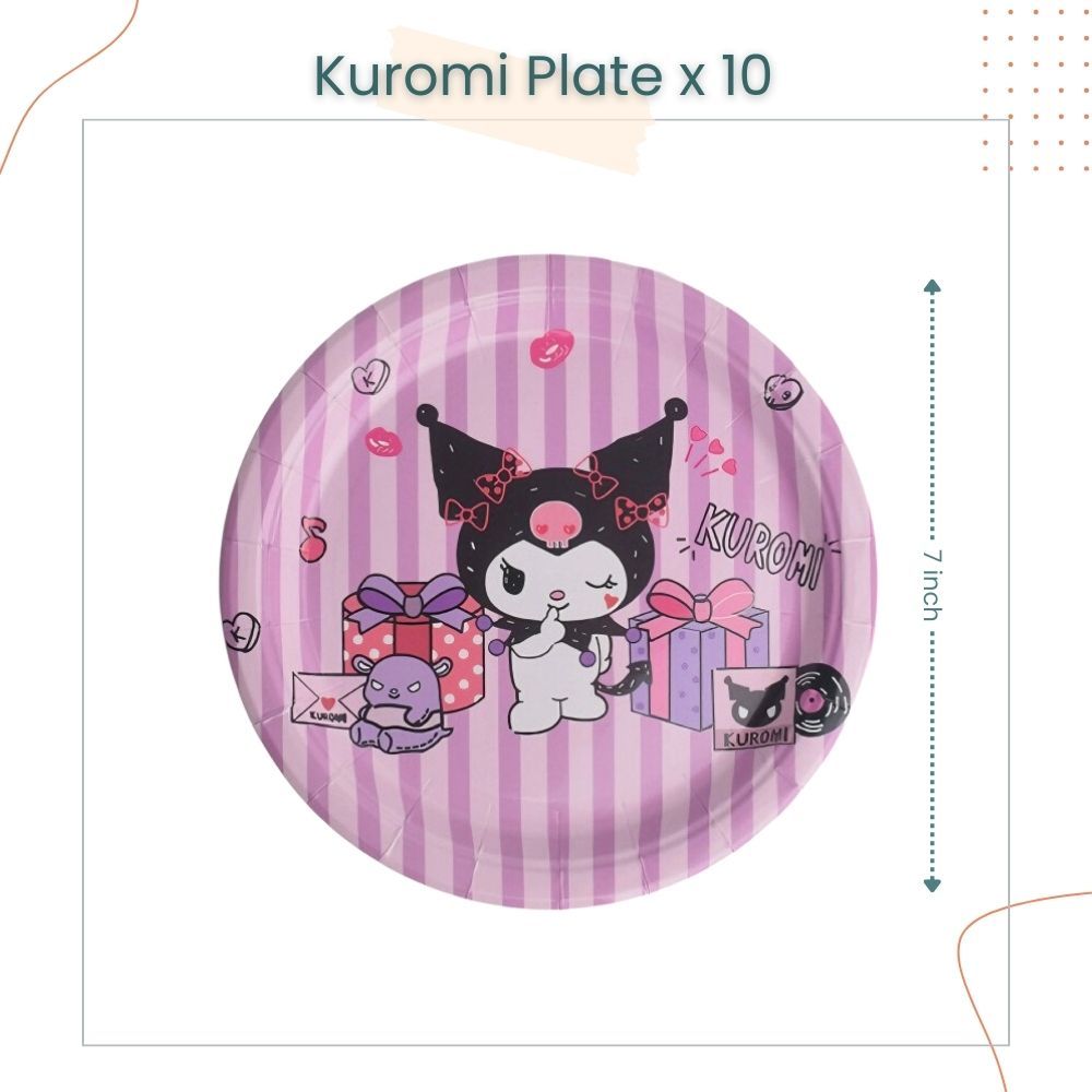 Sanrio Cinnamoroll Kuromi Disney StellaLou Disposable Tableware HBD Banner for Birthday Party Decoration