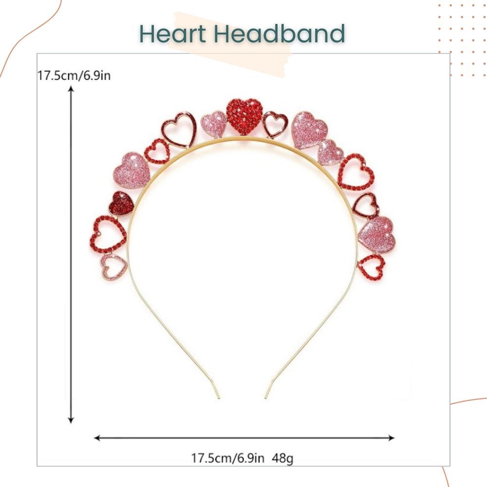 Valentine's Day XOXO Heart Crystal Headband Tiara for Valentine