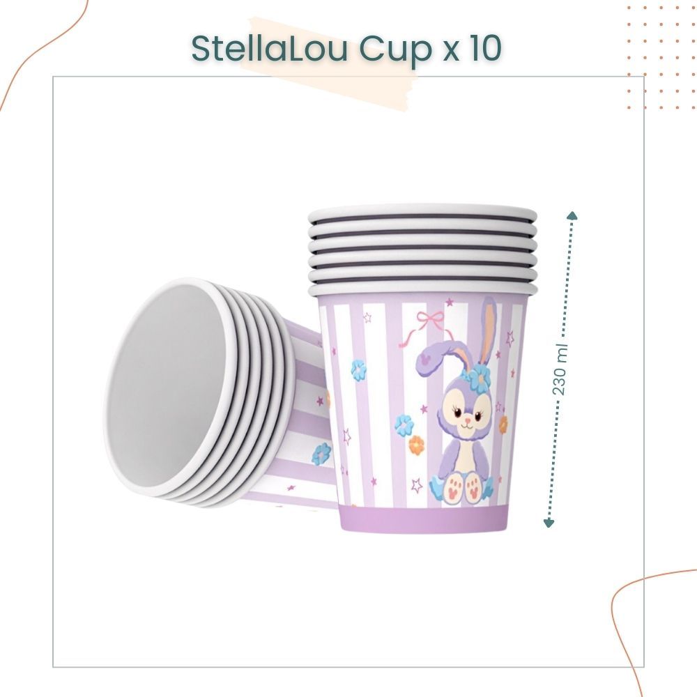 Sanrio Cinnamoroll Kuromi Disney StellaLou Disposable Tableware HBD Banner for Birthday Party Decoration