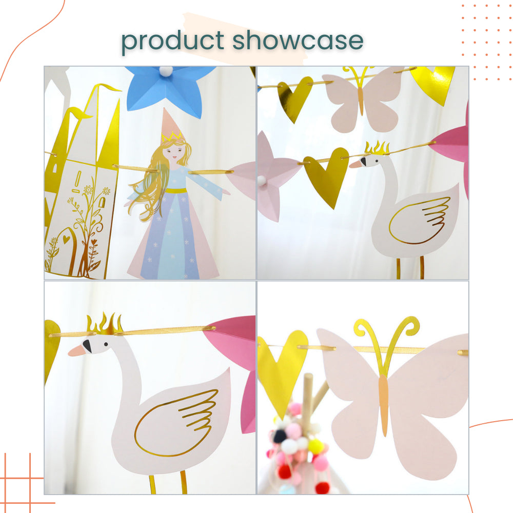 Unicorn Princess Theme Happy Birthday Decoractive Banner for Event Party Decoration