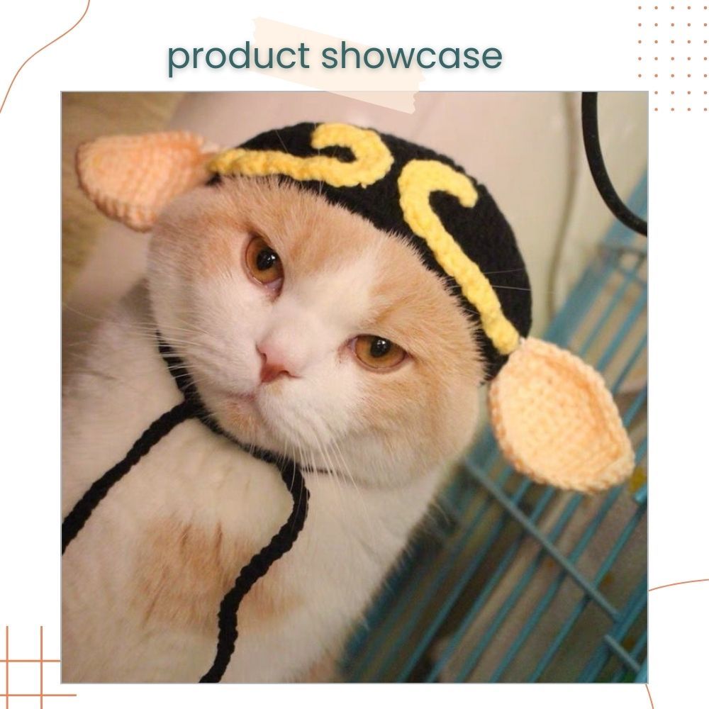 Pets Cat and Dog Cute Zhu Bajie Knitted Hat Funny Transformation Costume