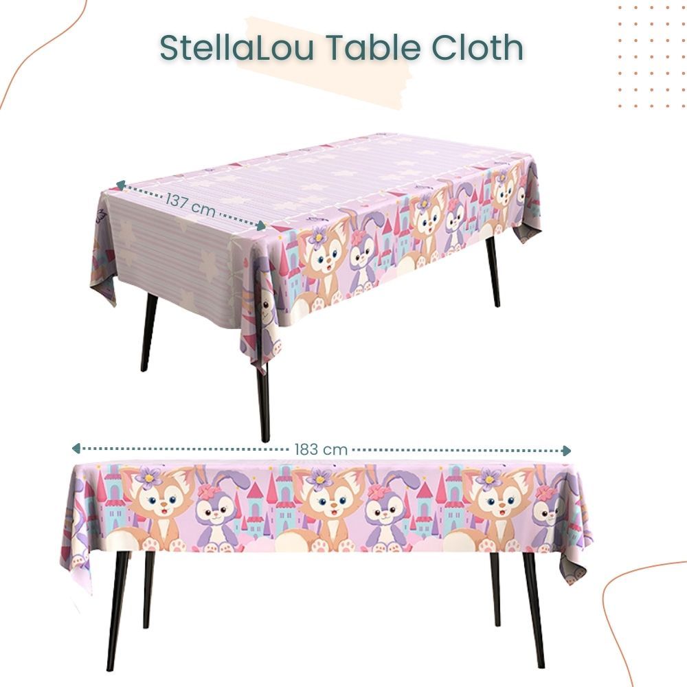 Sanrio Cinnamoroll Kuromi Disney StellaLou Disposable Tableware HBD Banner for Birthday Party Decoration