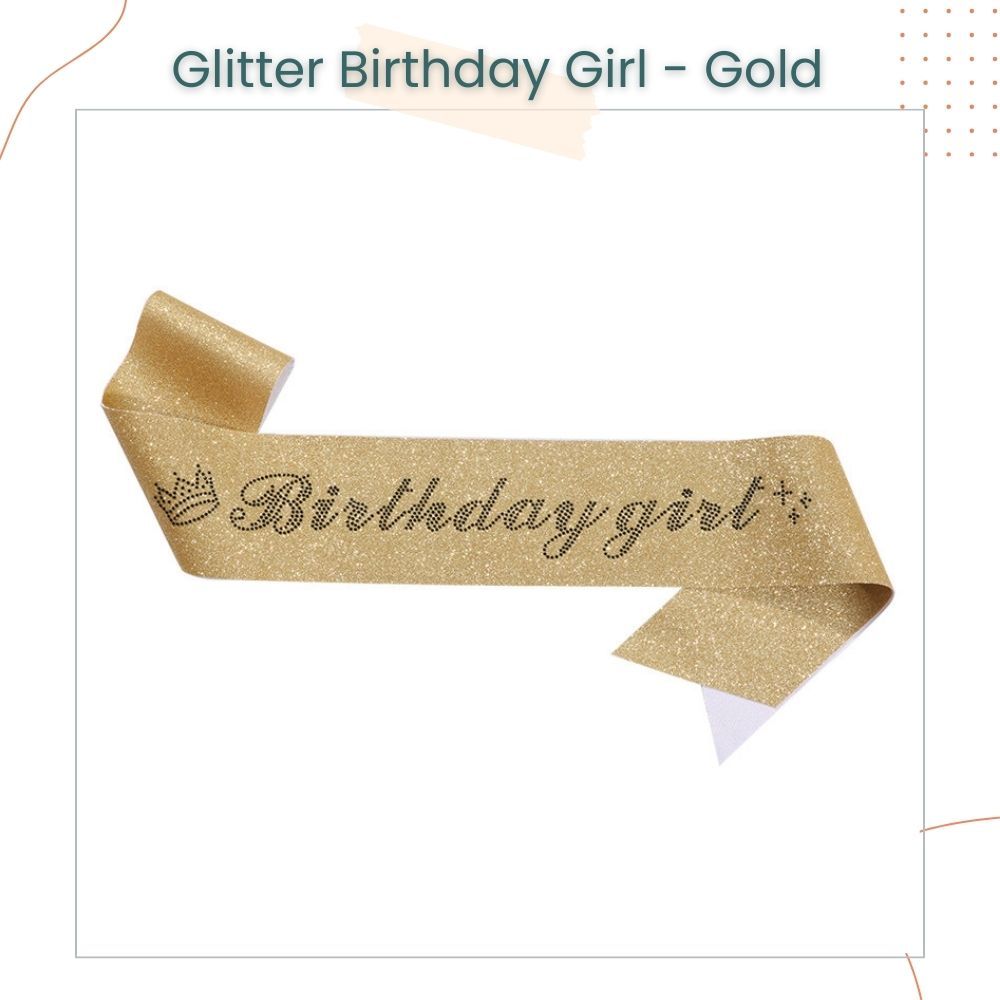 New Edition Glitter Diamond Birthday Girl Sash Party Accessories