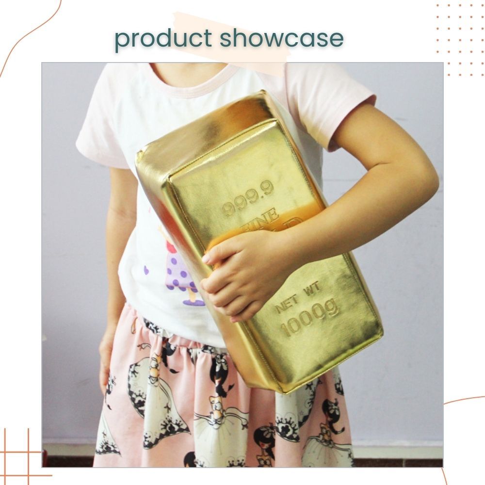 Mother's day Creative Huge Simulation Gold Bar Rectangular Pillow for Birthday Prank Gift