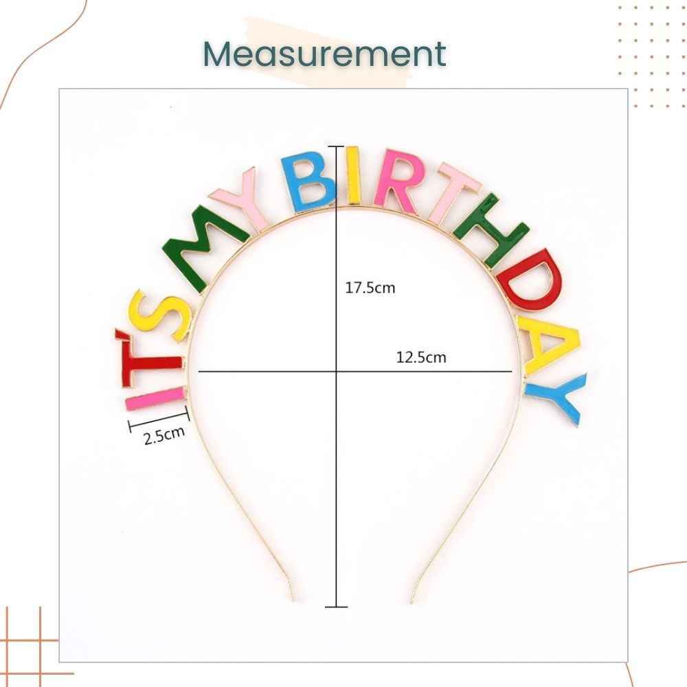 Its My Birthday Medal Colorful Headband Tiara for Birthday Accessories