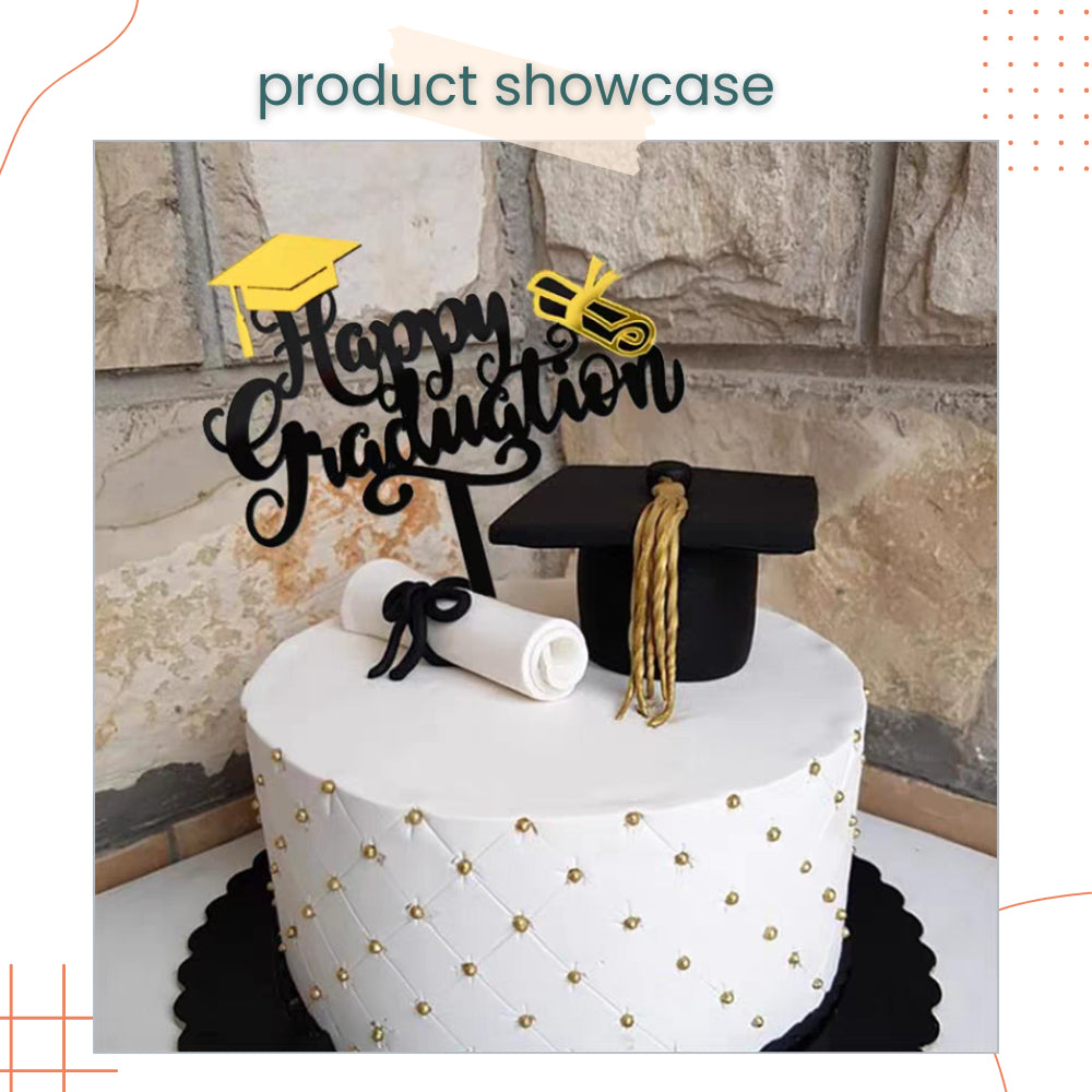 Happy Graduation Cake Topper for Cake Decoration