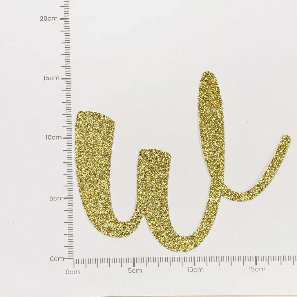 Happy Birthday Banner Custom Cursive Glitter Gold Script Font Banner