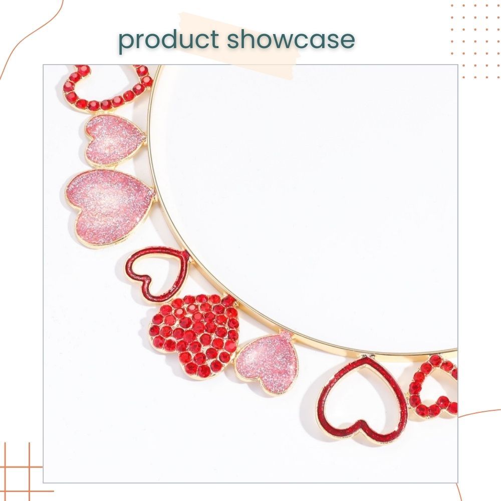 Valentine's Day XOXO Heart Crystal Headband Tiara for Valentine