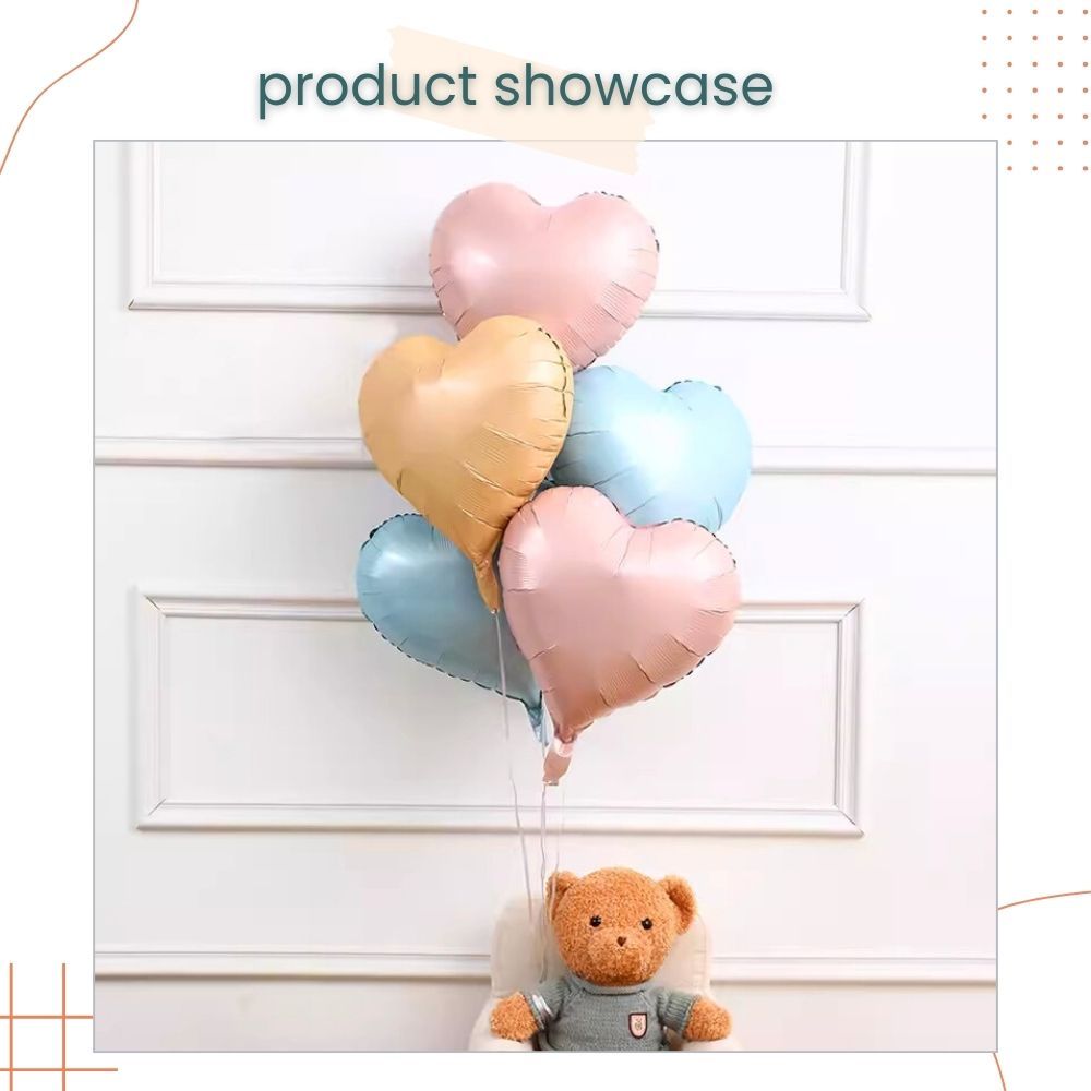 18 inch Matt Heart Star Shaped Foil Balloon