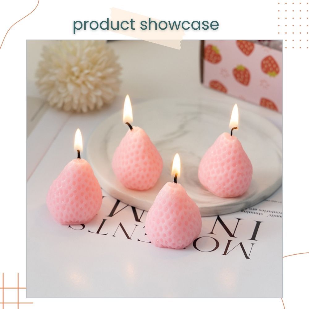 Strawberry Scented Candle Creative Ornaments for Living Home Birthday Gift