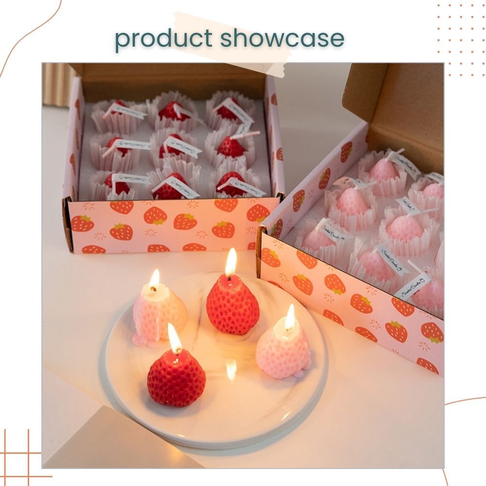 Strawberry Scented Candle Creative Ornaments for Living Home Birthday Gift