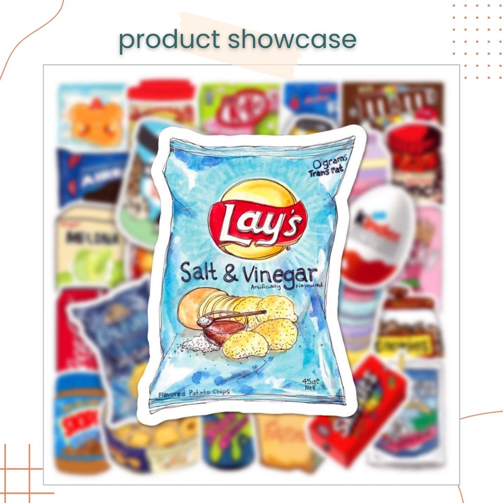 50pcs Snack Food and Drinks Stickers Cute for Kids Birthday Goodie Bag Gift