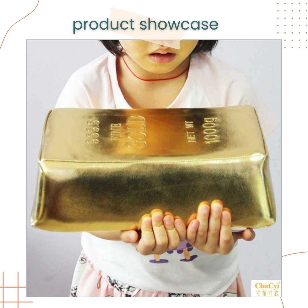 Mother's day Creative Huge Simulation Gold Bar Rectangular Pillow for Birthday Prank Gift