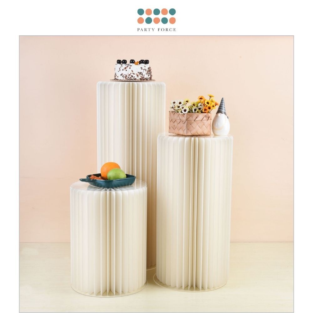 Paper Folding Stand Roman Column Dessert Table for Birthday Wedding Decoration