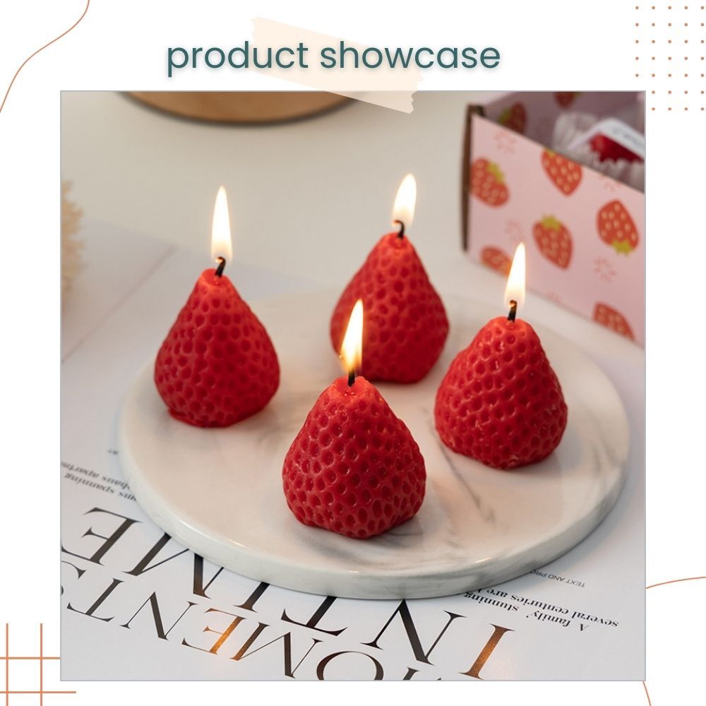 Strawberry Scented Candle Creative Ornaments for Living Home Birthday Gift