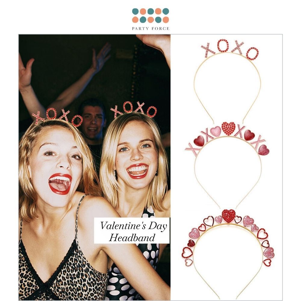 Valentine's Day XOXO Heart Crystal Headband Tiara for Valentine