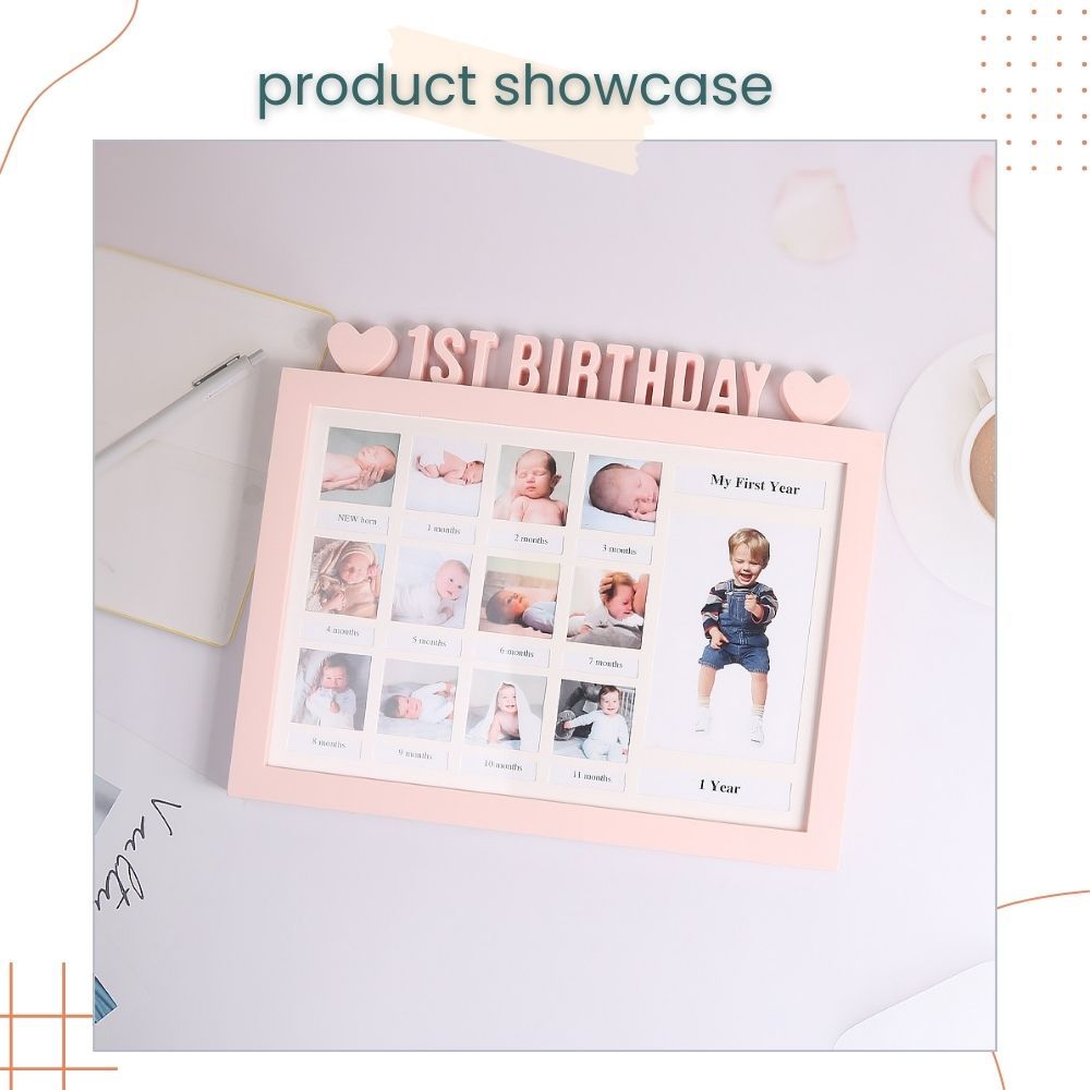 1st Birthday 12 Month Lovely Memorial Baby Photo Frame for Baby Birthday