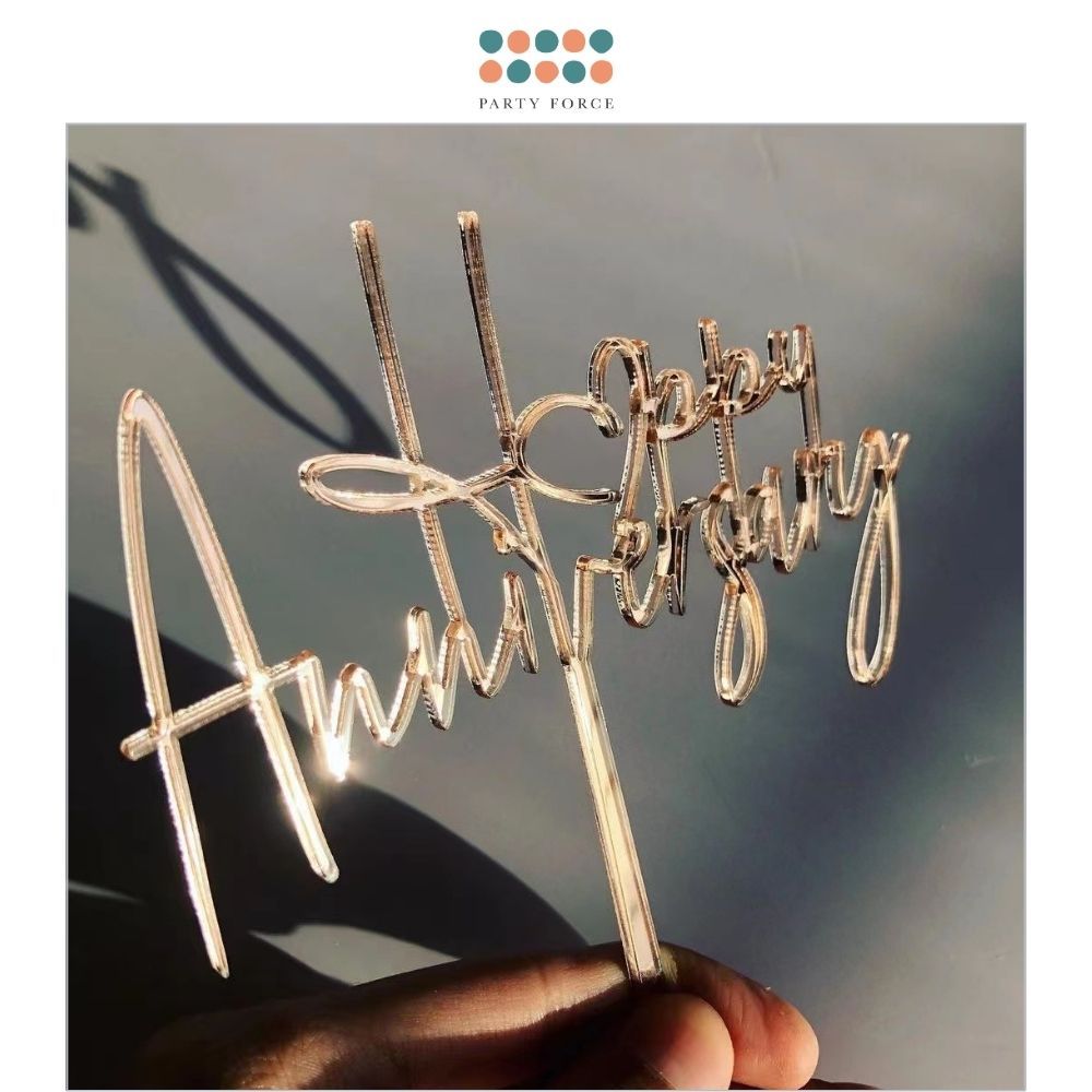 Happy Anniversary Acrylic Cake Topper for anniversary parties cake decoration