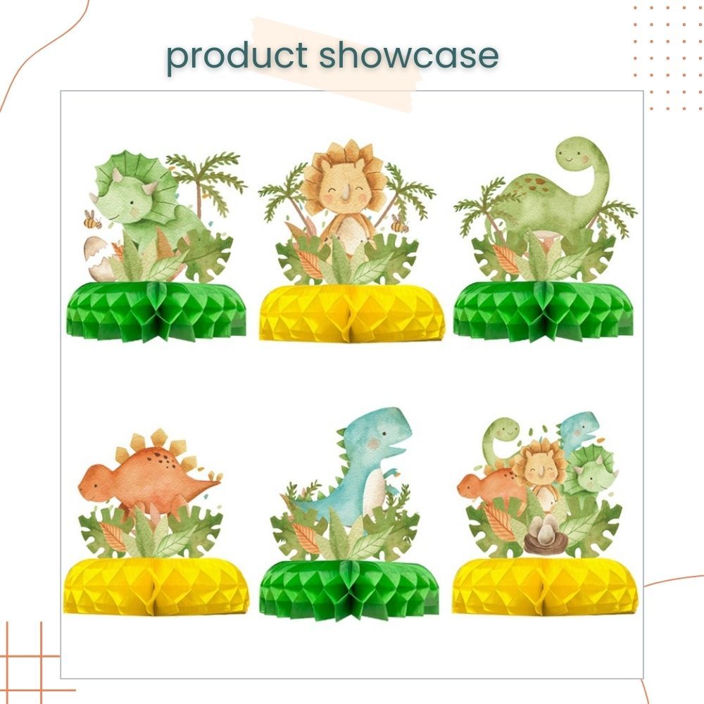 Gender Reveal Theme Black Gold HBD Theme Mermaid Dinosaur Animal Theme Table Décor Honeycomb for Birthday Party