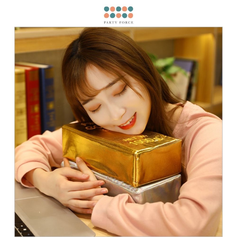Mother's day Creative Huge Simulation Gold Bar Rectangular Pillow for Birthday Prank Gift