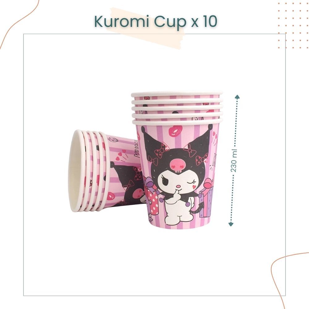 Sanrio Cinnamoroll Kuromi Disney StellaLou Disposable Tableware HBD Banner for Birthday Party Decoration