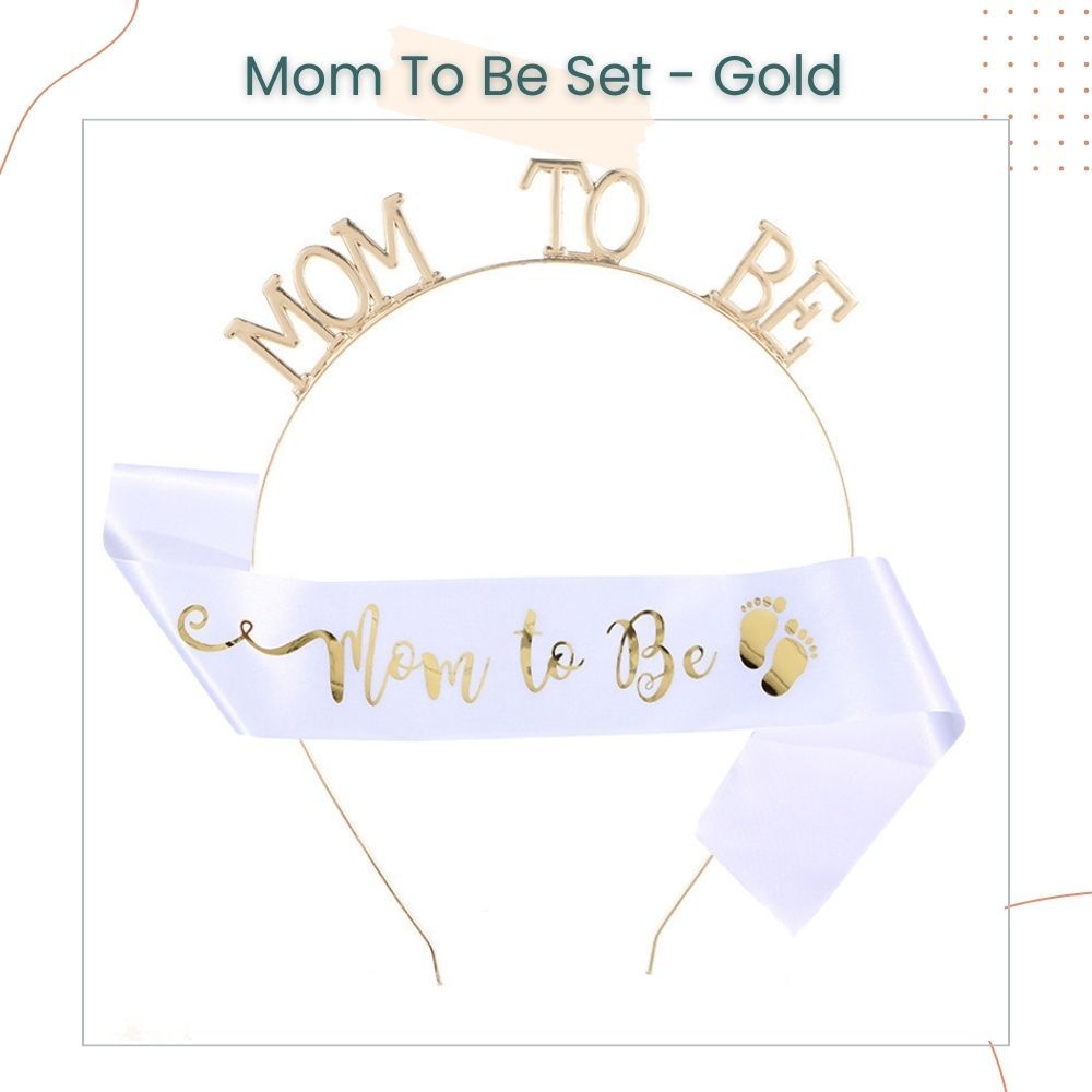 Mom To Be Satin Sash and Tiara Value Pack Set for Mummy