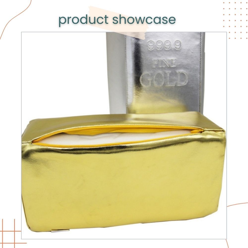 Mother's day Creative Huge Simulation Gold Bar Rectangular Pillow for Birthday Prank Gift